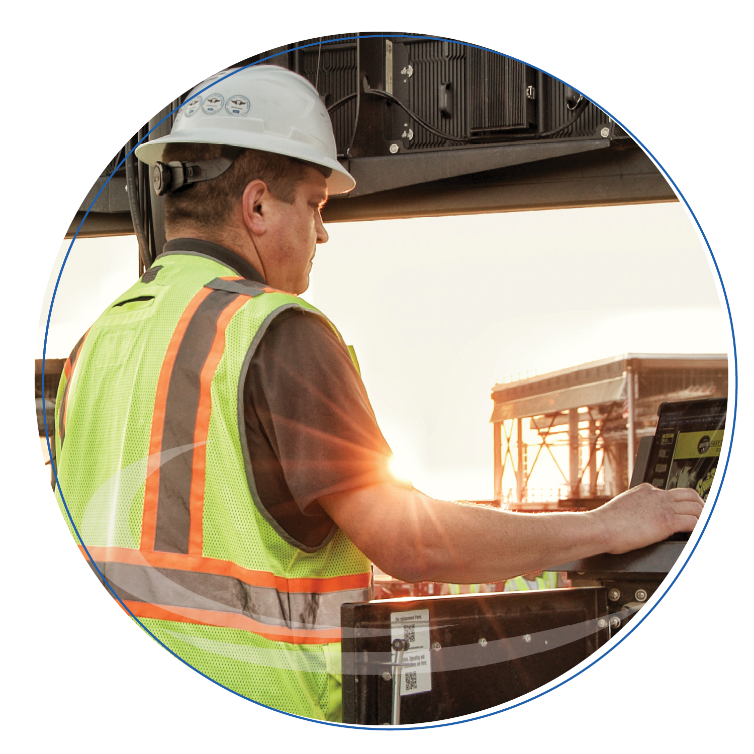 OneSolution sales rep working on laptop